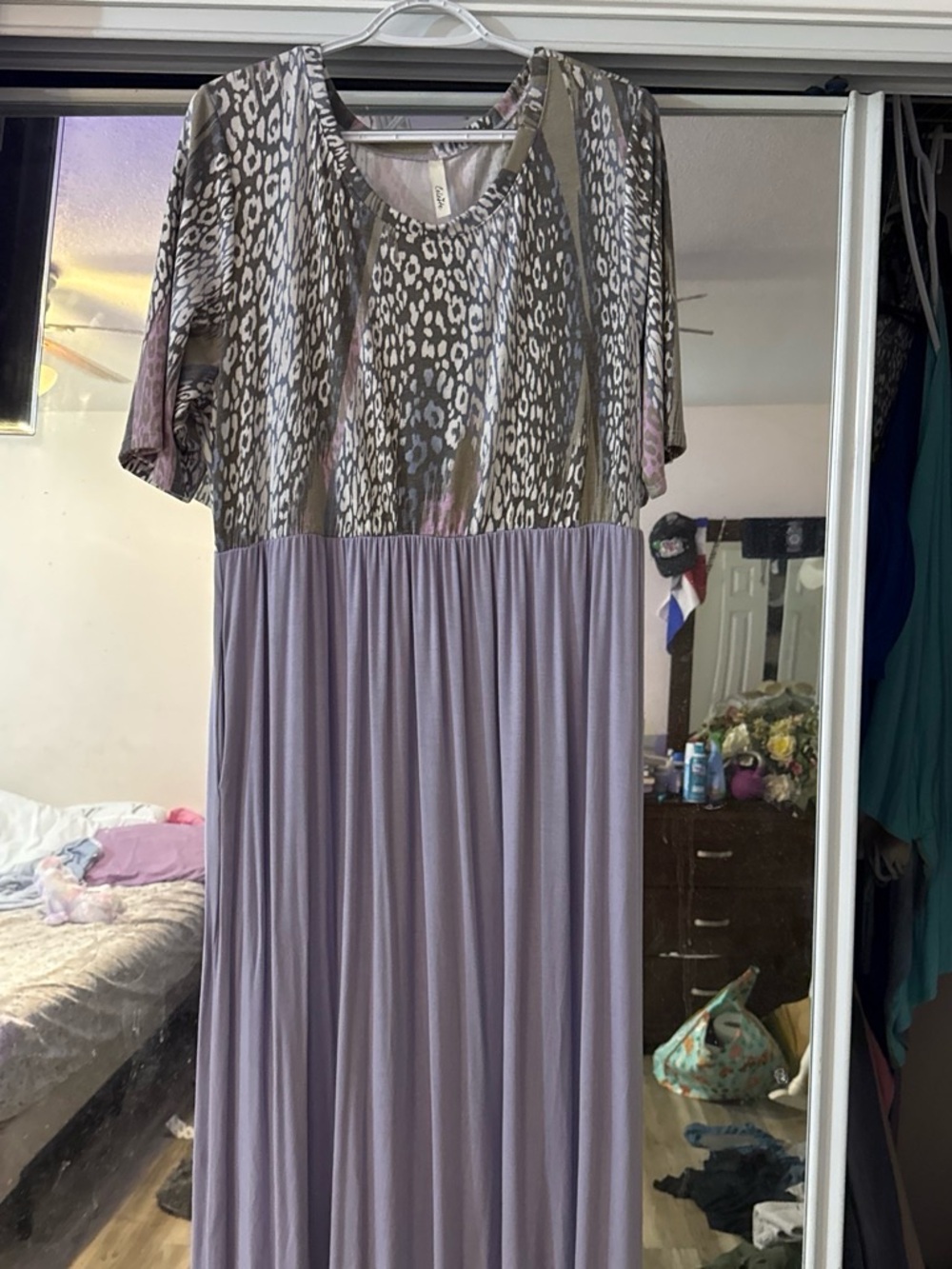Closet Lavender and Gray Animal Print Top